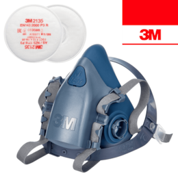 Máscara de Proteção 3M Semi Facial Reutilizável 7502 + Filtro Partículas 2135 P3 R