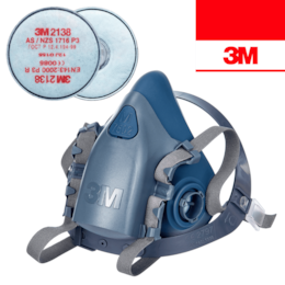 Máscara de Proteção 3M Semi Facial Reutilizável 7502 + Filtro Partículas, Vapores e Gases 2138 P3 R