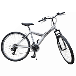 Bicicleta Montanha 26" c/ Suspensão Cinza/Preto