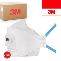 Máscara de Proteção Partículas 3M Aura 9322+ c/ Válvula FFP2 - 120UNI