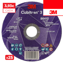 Disco Cubitron 3 3M 86616 T41 Corte p/ Inox 115MMx1MM - 25UNI
