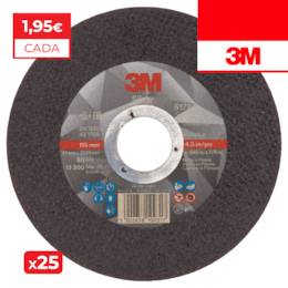 Disco Corte 3M 51785 T41 Silver p/ Inox 115MMx1MM - 25UNI
