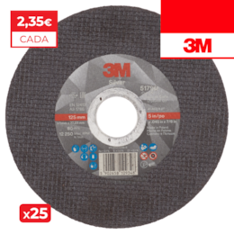 Disco Corte 3M 51790 T41 Silver p/ Inox 125MMx1MM - 25UNI