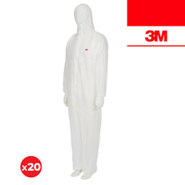 Fato Macaco Branco 3M 4500 W Descartável Tipo 1 - 20UNI