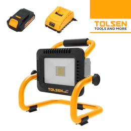 Projetor LED Tolsen 20V + Bateria 20V 2.0Ah + Carregador