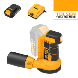Lixadeira Orbital Tolsen 20V 125MM + Bateria 20V 2.0Ah + Carregador