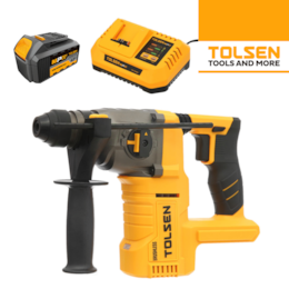 Martelo Perfurador Tolsen Industrial 20V + Bateria 20V 4.0Ah + Carregador
