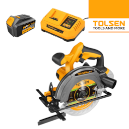 Serra Circular Tolsen 20V 160MM + Bateria 20V 4.0Ah + Carregador 
