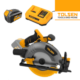 Serra Circular Tolsen Industrial 20V 185MM + Bateria 20V 4.0Ah + Carregador