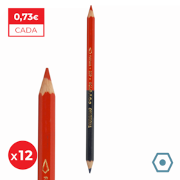 Lápis Carpinteiro Viarco Bicolor Vermelho/Azul - 12UNI