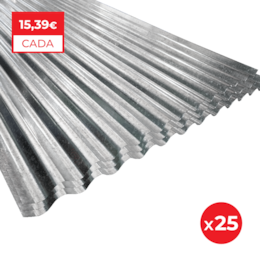 Chapa de Zinco Ondulada 0,90MTx2,50MT - 25UNI