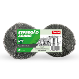 Esfregão de Arame Nº3 p/ Limpeza - 2UNI