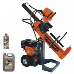 Rachador de Lenha a Gasolina 6.5HP 12TON + Óleo HLP 46 p/ Hidráulicos 5LT + Óleo 10W40 p/ Motor 4T 1LT
