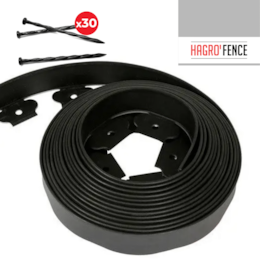 Separador de Relva Tipo L c/ Fixação 50MMx10MT Preto + 30 Pregos