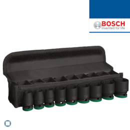 Jogo Chaves Impacto Bosch c/ Adaptador 1/2" - 9PCS (2608003038)