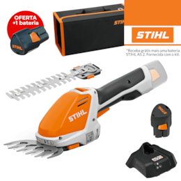 Aparador Stihl HSA 26 12/ 20CM + Bateria AS 2 2.6Ah + Carregador + Mala + OFERTA Bateria AS 2