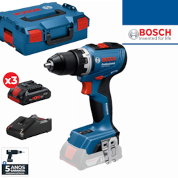 Aparafusadora Bosch Profissional GSR 18V-65 + 3 Baterias ProCore 18V 4.0AH + Carregador + Mala (06019N3208)