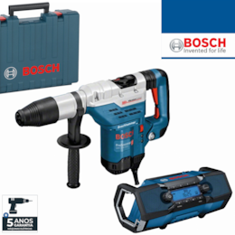 Martelo Perfurador Bosch Profissional SDS-Max GBH 5-40 DCE (0611264000) + Rádio GPB 18V-2 C (06014A3000) + Mala