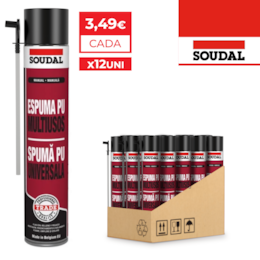 Espuma Poliuretano Soudal Multiusos Universal 750ML - 12UNI