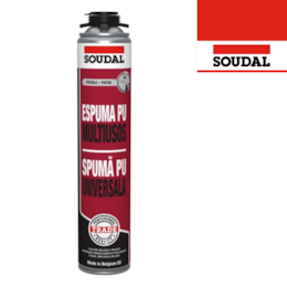 Espuma Poliuretano Soudal Multiusos Universal p/ Pistola - 750ML