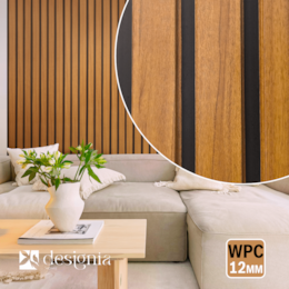Painel Ripado WPC Designia Carvalho Âmbar/ Preto 2900x196x12MM - 0.58M²